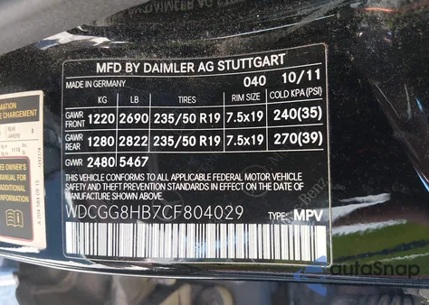 2012 Mercedes-Benz Glk 350 4Matic z USA, uszkodzony, nr VIN WDCGG8HB7CF804029